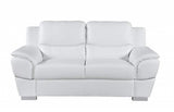 Two Piece Indoor White Genuine Leather Five Person Seating Set - Homeroots - Flyclothing LLC
