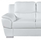 Two Piece Indoor White Genuine Leather Five Person Seating Set - Homeroots - Flyclothing LLC