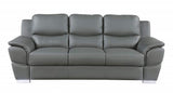 Two Piece Indoor Gray Genuine Leather Five Person Seating Set - Homeroots - Flyclothing LLC