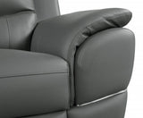 Two Piece Indoor Gray Genuine Leather Five Person Seating Set - Homeroots - Flyclothing LLC