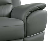 Two Piece Indoor Gray Genuine Leather Five Person Seating Set - Homeroots - Flyclothing LLC