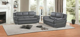 Two Piece Indoor Gray Genuine Leather Five Person Seating Set - Homeroots