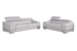 Two Piece Indoor Light Gray Italian Leather Five Person Seating Set - Homeroots - Flyclothing LLC