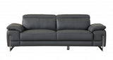 Two Piece Indoor Dark Gray Italian Leather Five Person Seating Set - Homeroots - Flyclothing LLC