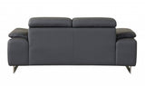 Two Piece Indoor Dark Gray Italian Leather Five Person Seating Set - Homeroots - Flyclothing LLC