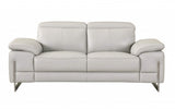 Two Piece Indoor Light Gray Italian Leather Five Person Seating Set - Homeroots - Flyclothing LLC