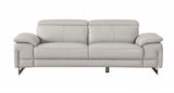Two Piece Indoor Light Gray Italian Leather Five Person Seating Set - Homeroots - Flyclothing LLC