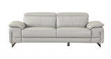 Two Piece Indoor Light Gray Italian Leather Five Person Seating Set - Homeroots