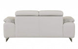 Two Piece Indoor Light Gray Italian Leather Five Person Seating Set - Homeroots - Flyclothing LLC
