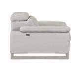 Two Piece Indoor Light Gray Italian Leather Five Person Seating Set - Homeroots - Flyclothing LLC