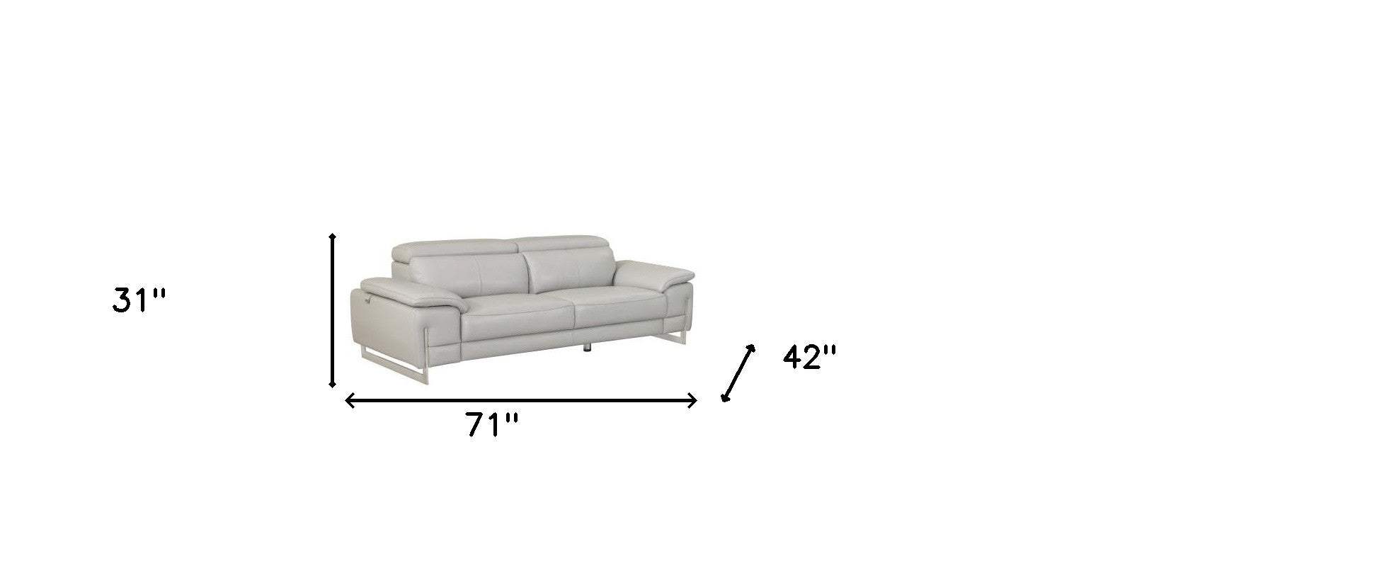 Two Piece Indoor Light Gray Italian Leather Five Person Seating Set - Homeroots - Flyclothing LLC