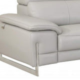 Two Piece Indoor Light Gray Italian Leather Five Person Seating Set - Homeroots - Flyclothing LLC