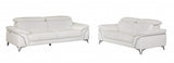 Two Piece Indoor White Italian Leather Five Person Seating Set - Homeroots - Flyclothing LLC