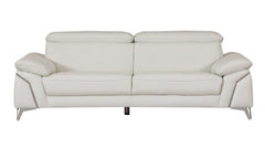 Two Piece Indoor White Italian Leather Five Person Seating Set - Homeroots