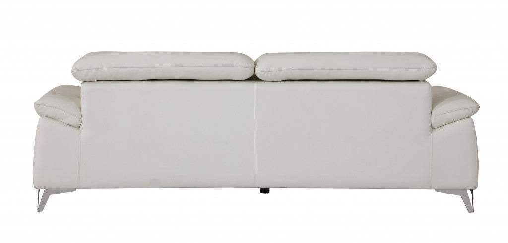 Two Piece Indoor White Italian Leather Five Person Seating Set - Homeroots - Flyclothing LLC