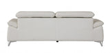 Two Piece Indoor White Italian Leather Five Person Seating Set - Homeroots