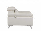 Two Piece Indoor White Italian Leather Five Person Seating Set - Homeroots - Flyclothing LLC