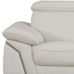 Two Piece Indoor White Italian Leather Five Person Seating Set - Homeroots