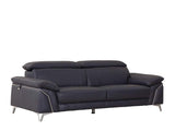 Two Piece Indoor Blue Italian Leather Five Person Seating Set - Homeroots - Flyclothing LLC