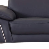 Two Piece Indoor Blue Italian Leather Five Person Seating Set - Homeroots - Flyclothing LLC