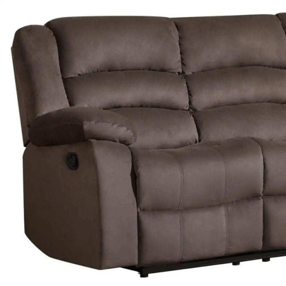 Two Piece Indoor Brown Microsuede Five Person Seating Set - Homeroots - Flyclothing LLC
