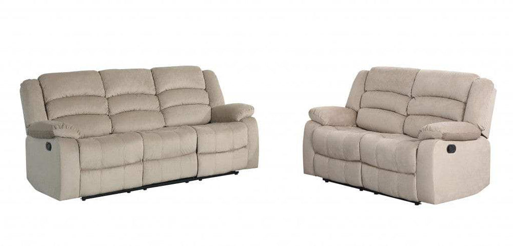Two Piece Indoor Beige Microsuede Five Person Seating Set - Homeroots - Flyclothing LLC
