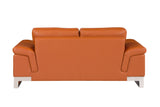 Two Piece Indoor Camel Italian Leather Five Person Seating Set - Homeroots