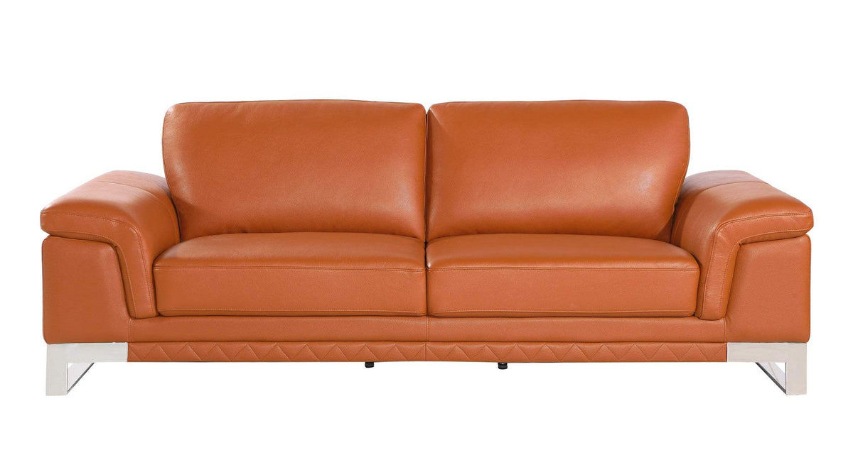 Two Piece Indoor Camel Italian Leather Five Person Seating Set - Homeroots - Flyclothing LLC