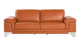 Two Piece Indoor Camel Italian Leather Five Person Seating Set - Homeroots