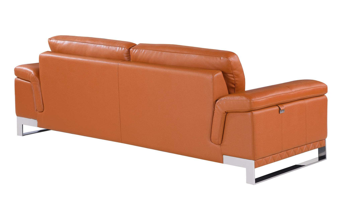 Two Piece Indoor Camel Italian Leather Five Person Seating Set - Homeroots - Flyclothing LLC