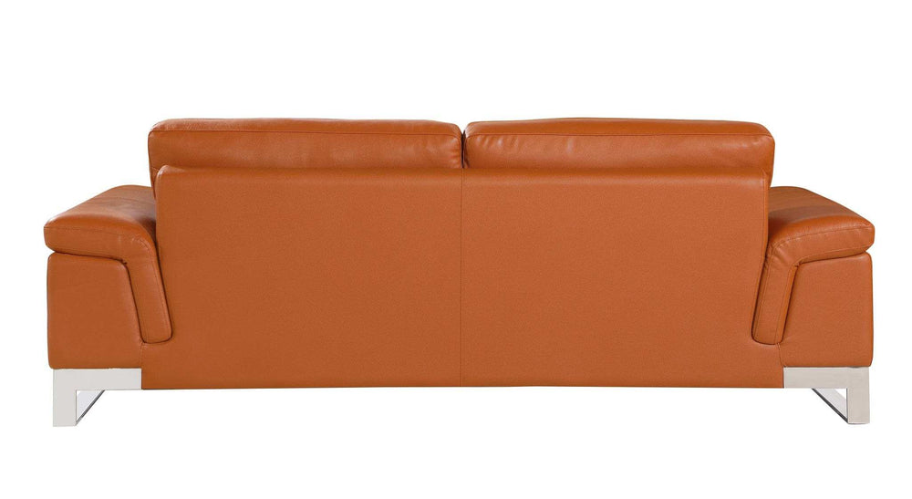 Two Piece Indoor Camel Italian Leather Five Person Seating Set - Homeroots - Flyclothing LLC