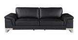 Two Piece Indoor Black Italian Leather Five Person Seating Set - Homeroots - Flyclothing LLC