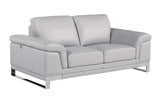 Two Piece Indoor Light Gray Italian Leather Five Person Seating Set - Homeroots - Flyclothing LLC