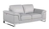 Two Piece Indoor Light Gray Italian Leather Five Person Seating Set - Homeroots