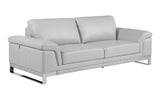 Two Piece Indoor Light Gray Italian Leather Five Person Seating Set - Homeroots