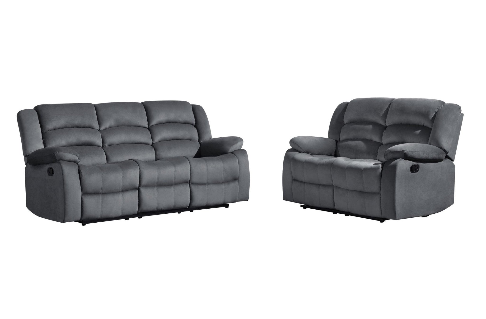 Two Piece Indoor Gray Microsuede Five Person Seating Set - Homeroots