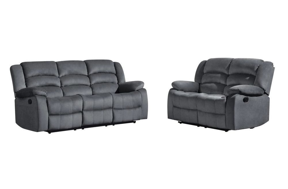 Two Piece Indoor Gray Microsuede Five Person Seating Set - Homeroots