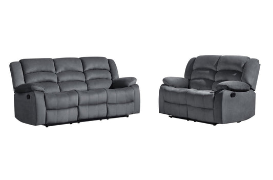 Two Piece Indoor Gray Microsuede Five Person Seating Set - Homeroots