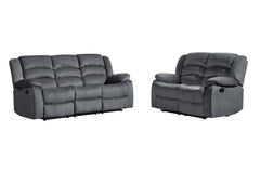 Two Piece Indoor Gray Microsuede Five Person Seating Set - Homeroots