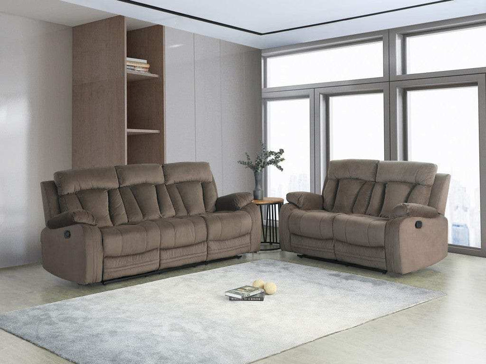 Two Piece Indoor Brown Microsuede Five Person Seating Set - Homeroots - Flyclothing LLC