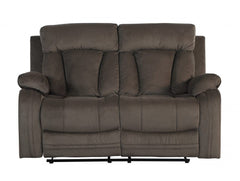 Two Piece Indoor Brown Microsuede Five Person Seating Set