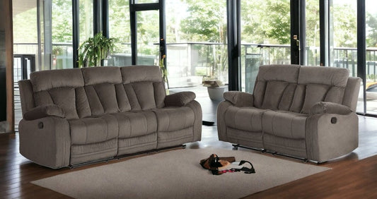 Two Piece Indoor Brown Microsuede Five Person Seating Set - Homeroots