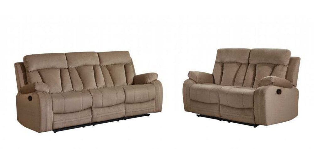 Two Piece Indoor Beige Microsuede Five Person Seating Set - Homeroots - Flyclothing LLC
