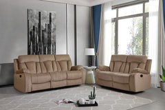 Two Piece Indoor Beige Microsuede Five Person Seating Set
