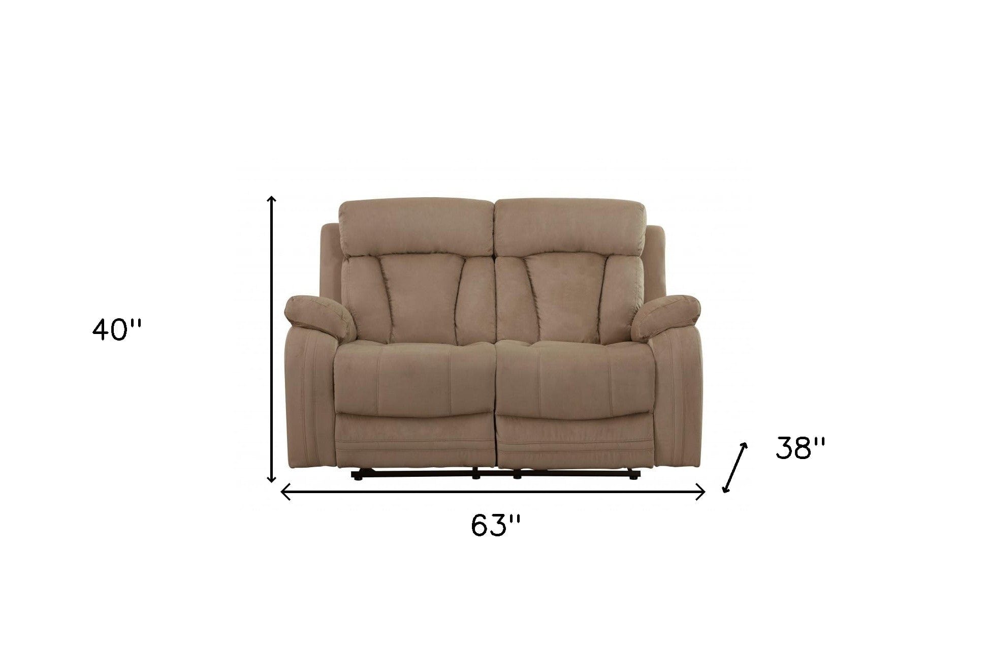 Two Piece Indoor Beige Microsuede Five Person Seating Set - Homeroots