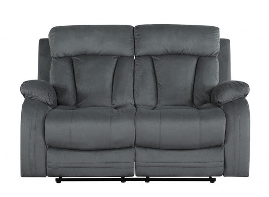 Two Piece Indoor Gray Microsuede Five Person Seating Set - Homeroots