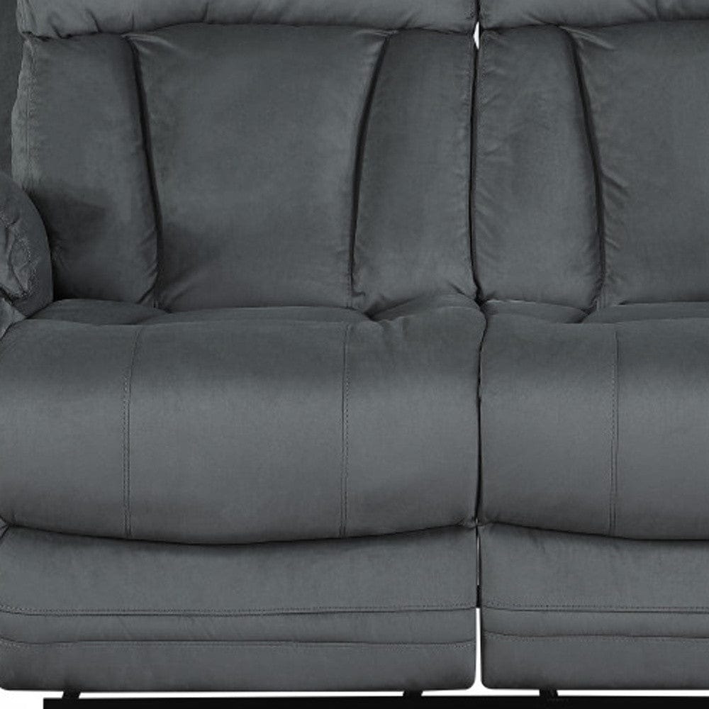 Two Piece Indoor Gray Microsuede Five Person Seating Set - Homeroots