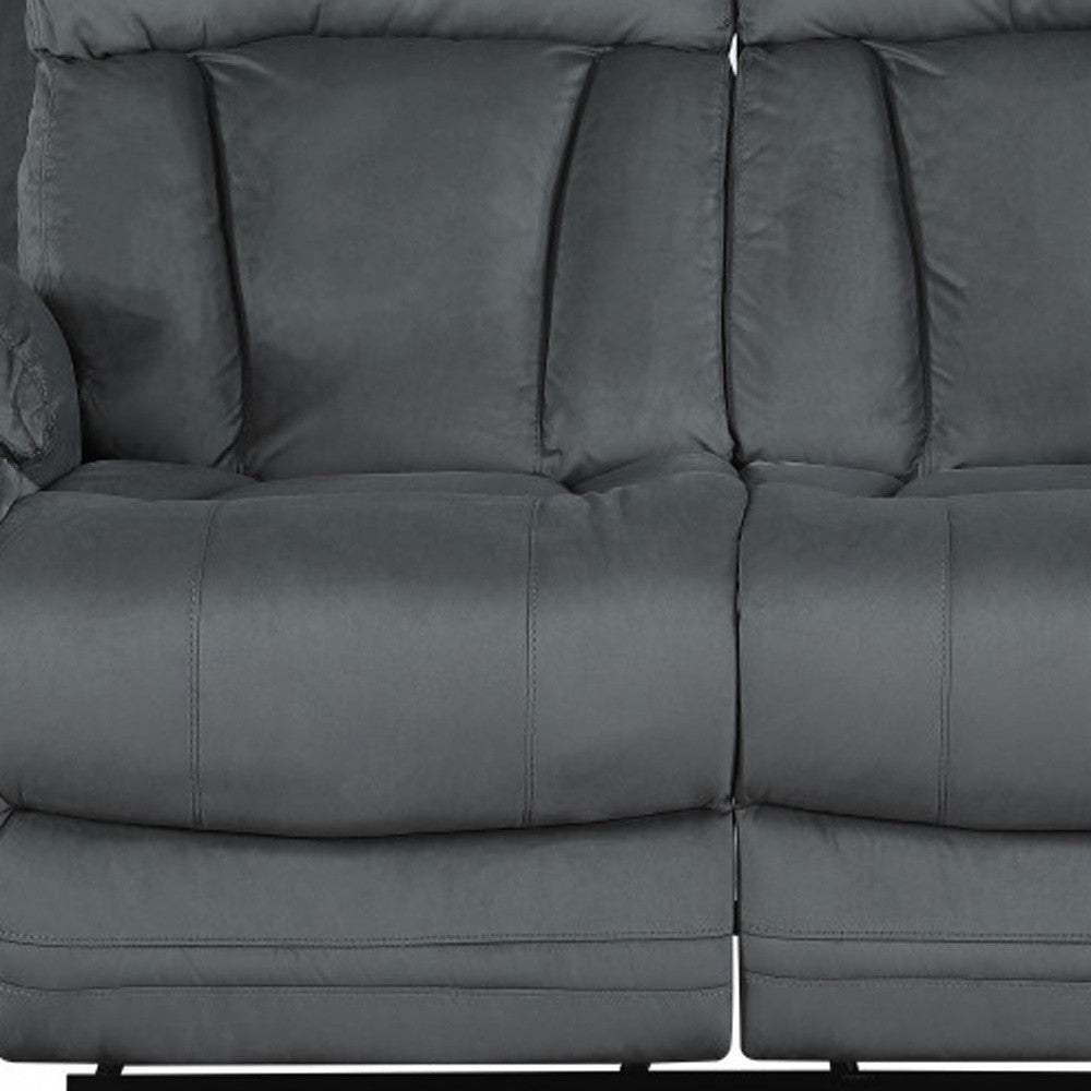 Two Piece Indoor Gray Microsuede Five Person Seating Set - Homeroots - Flyclothing LLC