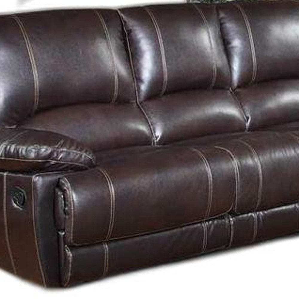 Two Piece Indoor Brown Faux Leather Five Person Seating Set - Homeroots - Flyclothing LLC