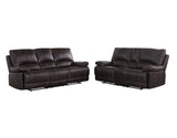 Two Piece Indoor Brown Faux Leather Five Person Seating Set - Homeroots